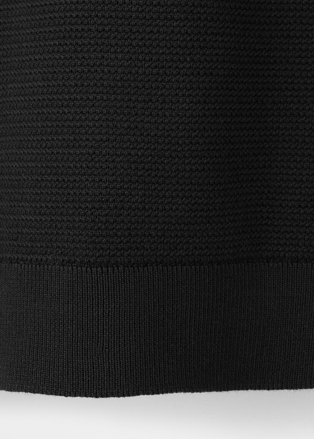 Black Fine-Knit Cotton-Blend Polo Shirt, Black, large image number 3