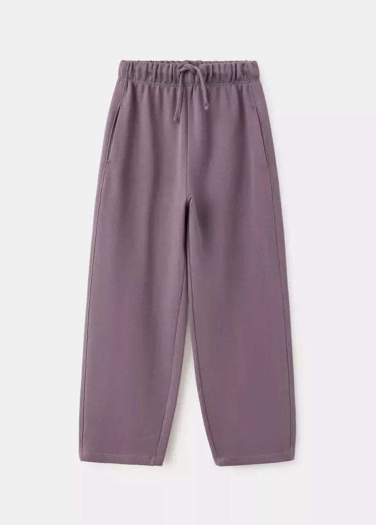 Burgundy Cotton Jogger-Style Trousers, , large image number 0