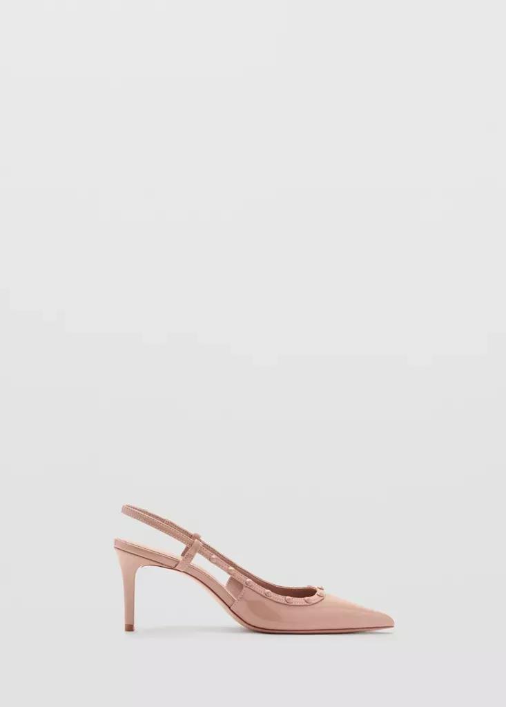 Beige Patent Heeled Shoes, , large image number 0