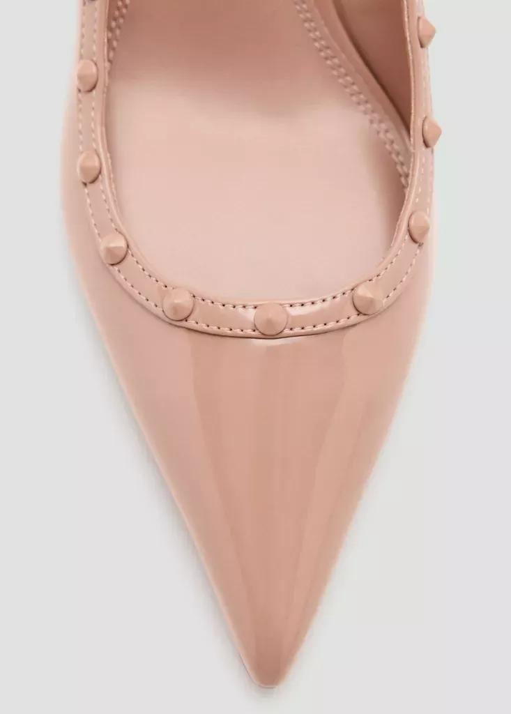 Beige Patent Heeled Shoes, , medium
