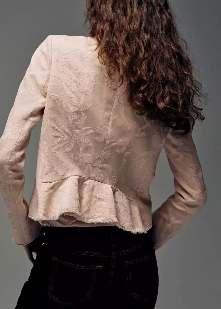 Pink Jacquard Jacket With Frogging Closures, , medium