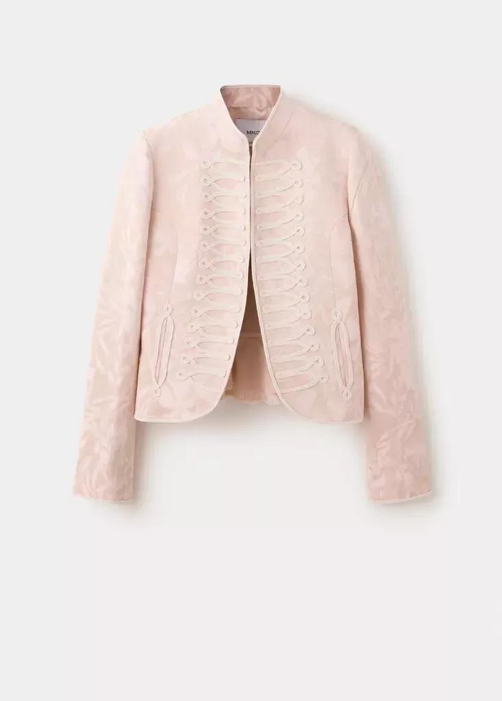 Pink Jacquard Jacket With Frogging Closures, , large image number 3