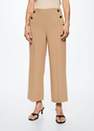 Mango - medium brown Cropped button trousers