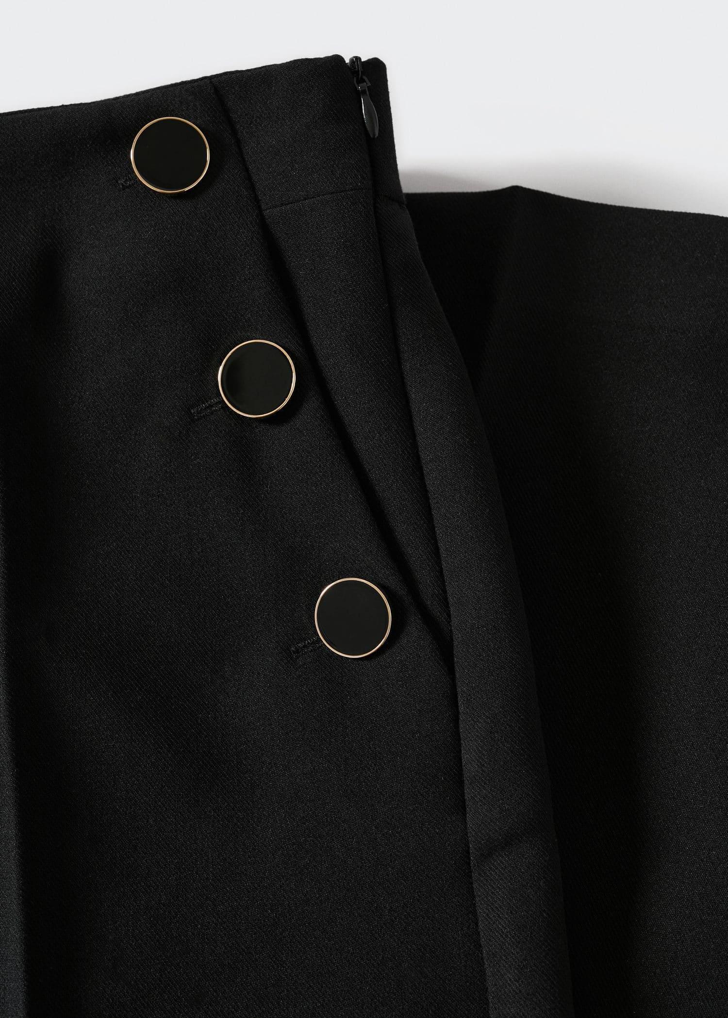 Black Cropped Button Trousers, , large image number 8