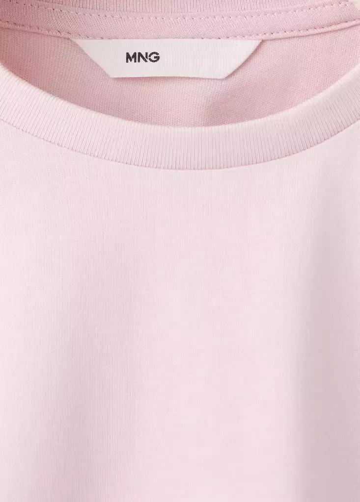 Pink Ruffle Cotton T-Shirt, Pink, large image number 2