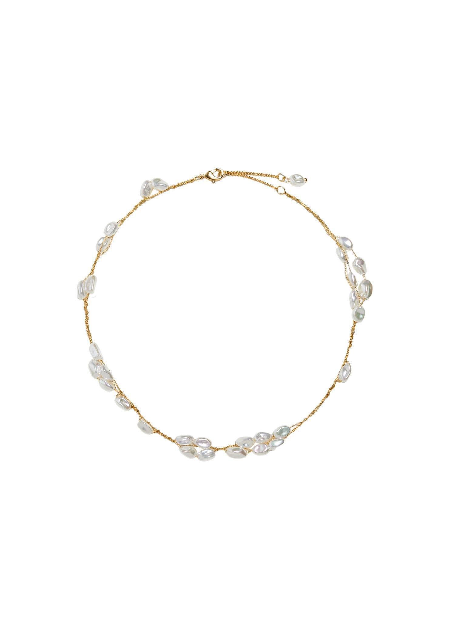 Gold Pearl Chain Choker, , large image number 0