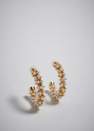 Mango - Gold Pearl Hoops Earrings