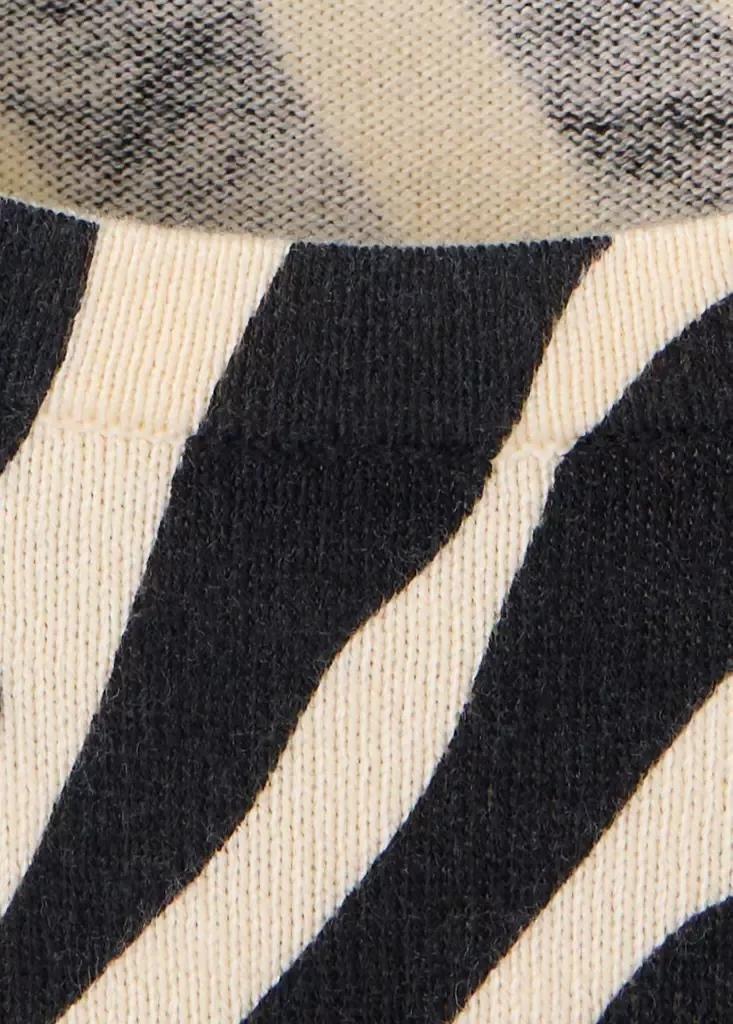 Black Fine-Knit Zebra Jumper, Black, large image number 6