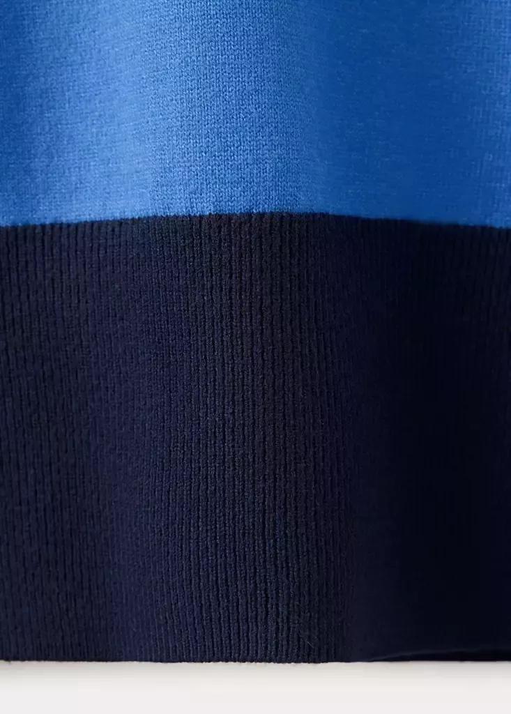 Navy Striped Polo-Neck Sweater, Navy, large image number 6