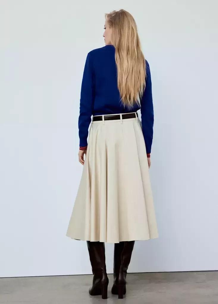 Blue Fine-Knit Crew-Neck Sweater, Bright Blue, large image number 2