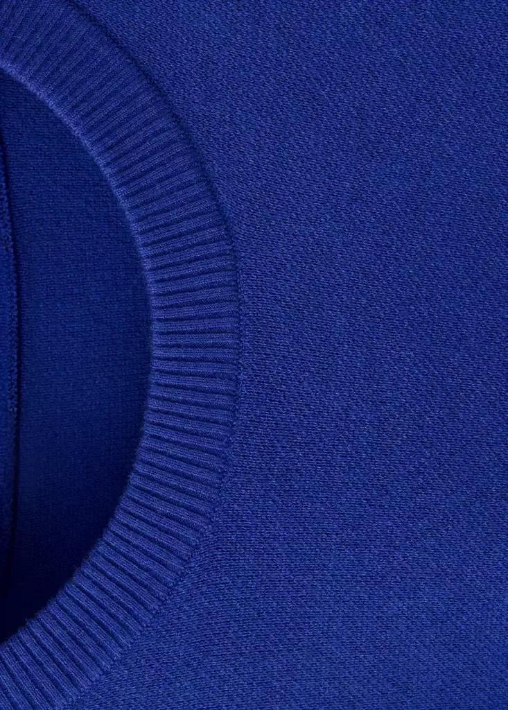 Blue Fine-Knit Crew-Neck Sweater, Bright Blue, large image number 5