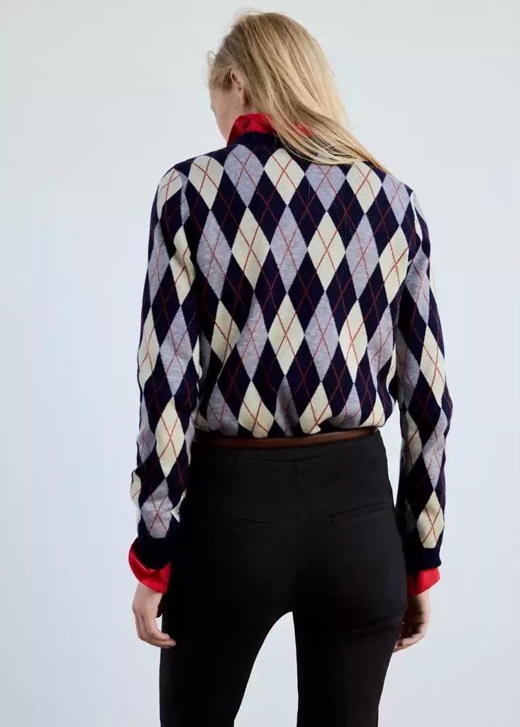 Navy Fine-Knit Crew-Neck Sweater, Navy, large image number 2