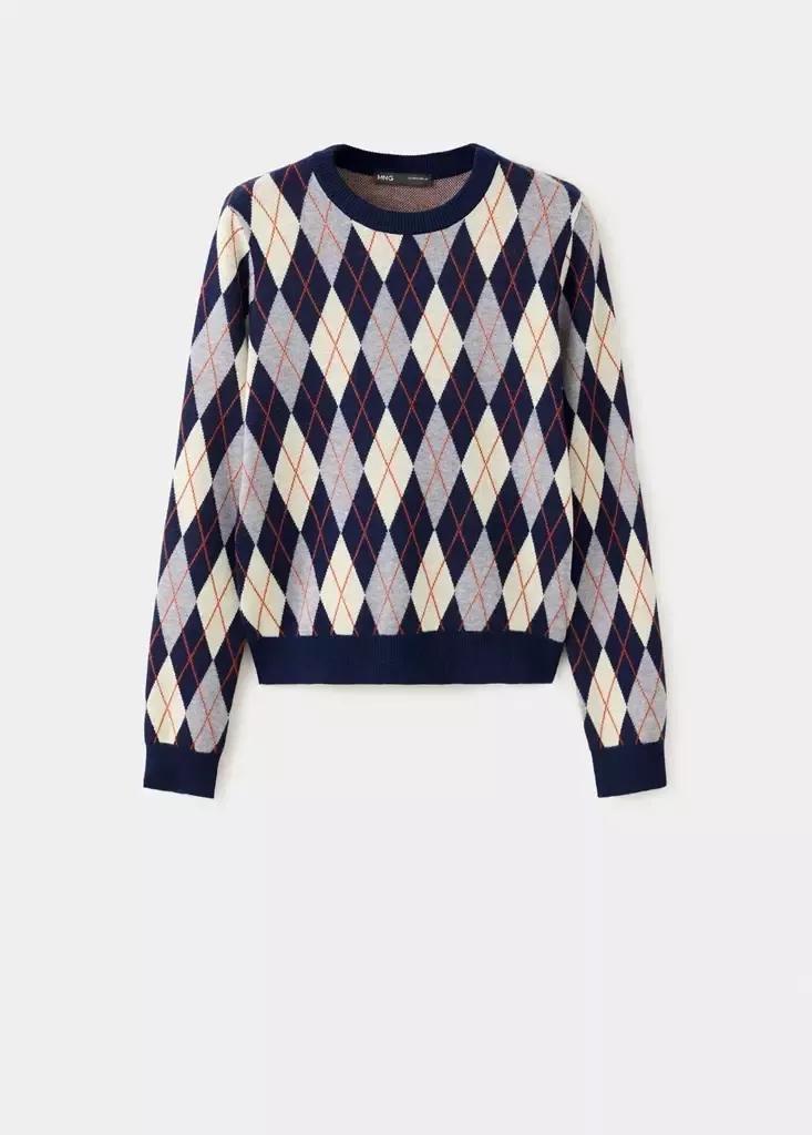 Navy Fine-Knit Crew-Neck Sweater, Navy, large image number 5