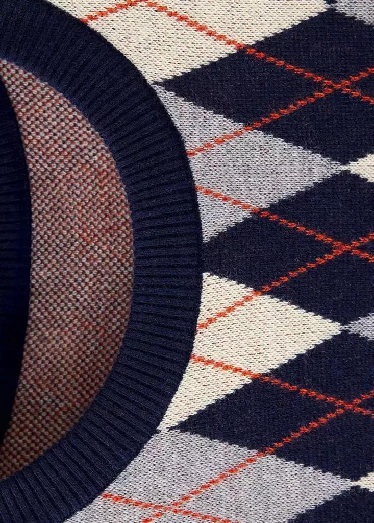 Navy Fine-Knit Crew-Neck Sweater, Navy, large image number 6