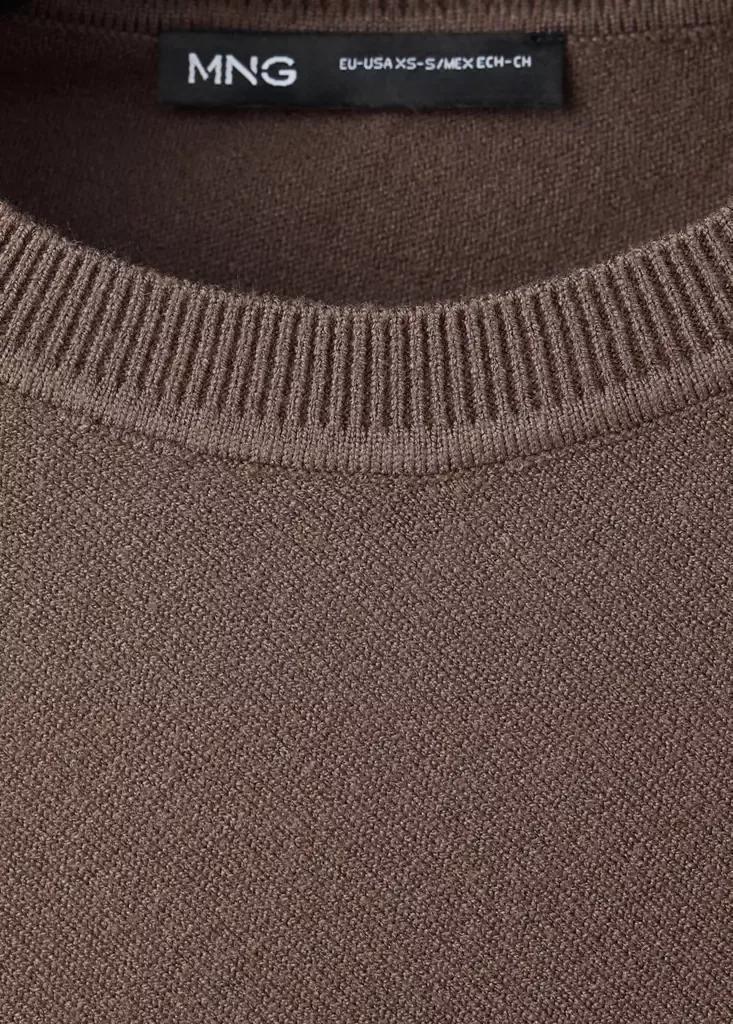 Brown Asymmetric Hem Sweater, Dark Brown, large image number 5
