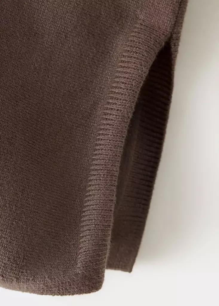 Brown Asymmetric Hem Sweater, Dark Brown, large image number 6