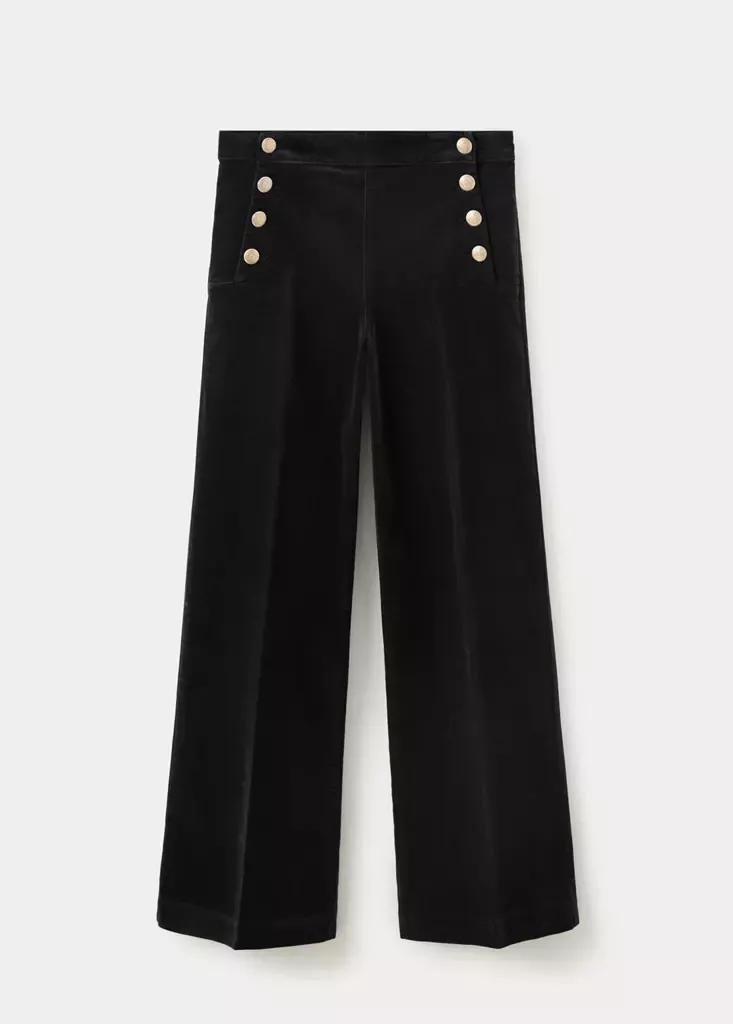 Grey Wide-Leg Jeans With Side Buttons, Open Grey, large image number 4