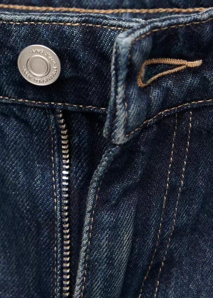 Blue Mid-Rise Balloon Jeans, Open Blue, large image number 6