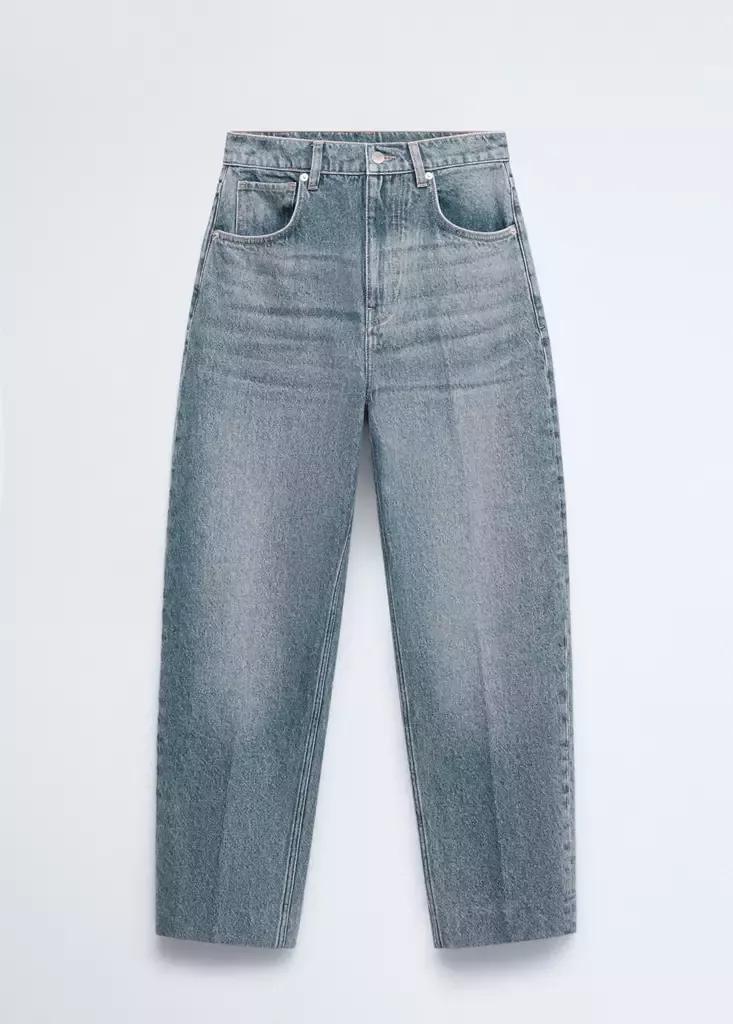 Blue Ankle-Length Balloon Jeans, Open Blue, large image number 5