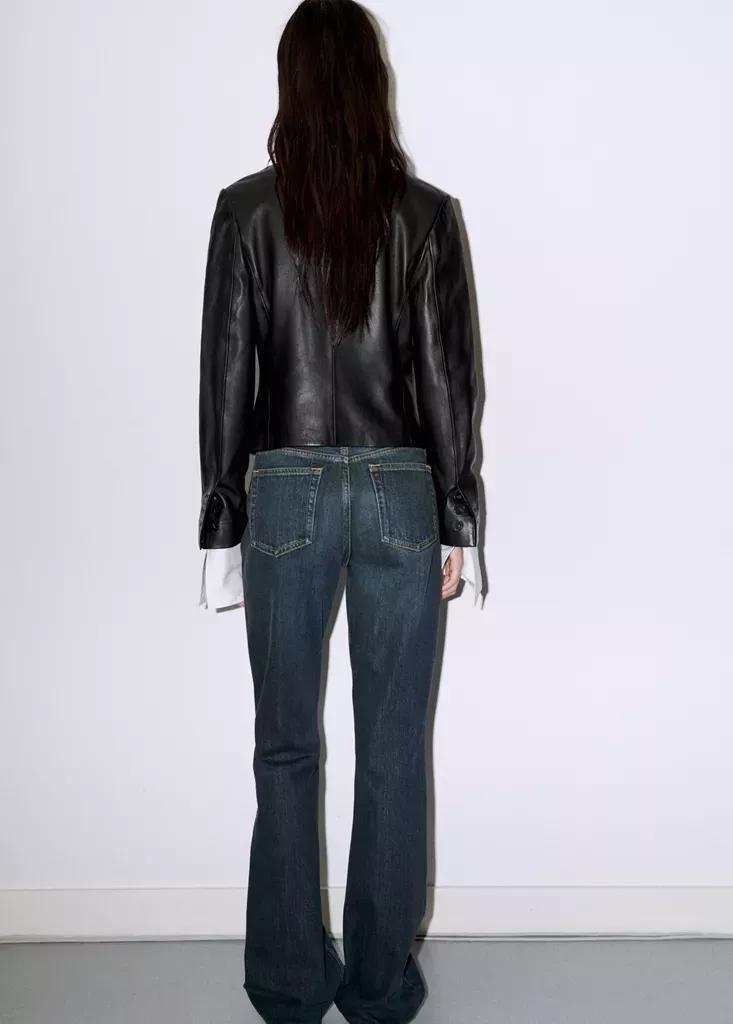 Blue Distressed Flare Jeans, Open Blue, large image number 2