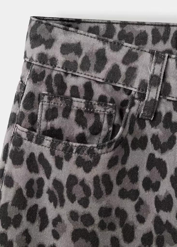 Grey Leopard-Print Straight Jeans, Open Grey, large image number 5