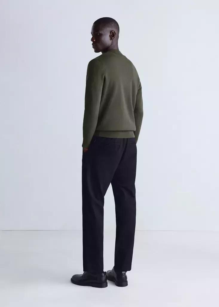 Green Comfort Stretch Zip Jersey, Dark Green, large image number 2