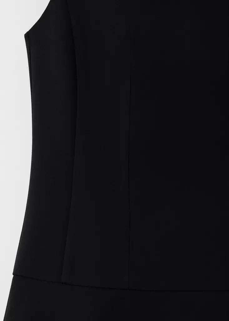 Black Short Dress With Seam Detailing, Black, large image number 5