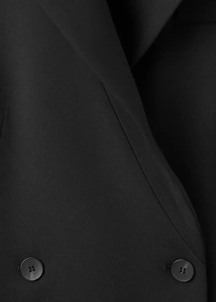 Black Double-Breasted Blazer-Style Dress, Black, large image number 7