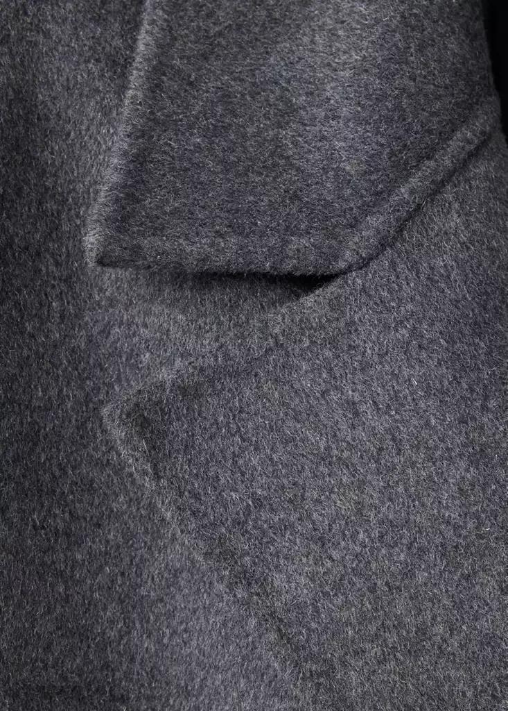Grey Handmade Oversized Wool Coat, Dark Grey, large image number 6