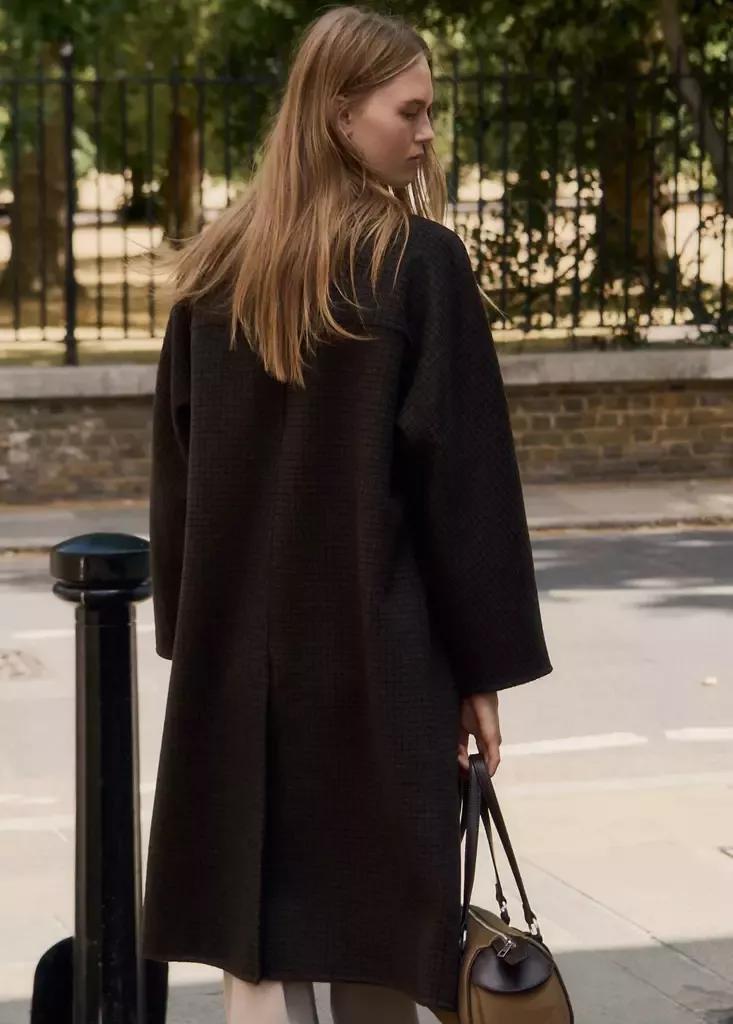 Brown Handmade Oversized Wool Coat, Dark Brown, medium