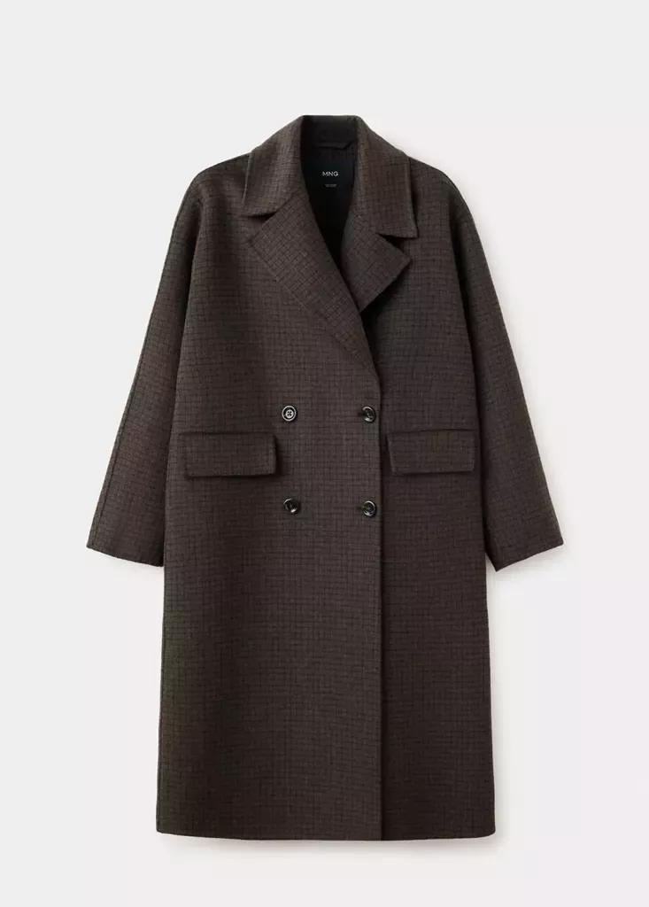 Brown Handmade Oversized Wool Coat, Dark Brown, large image number 4