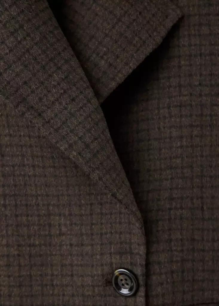Brown Handmade Oversized Wool Coat, Dark Brown, large image number 5