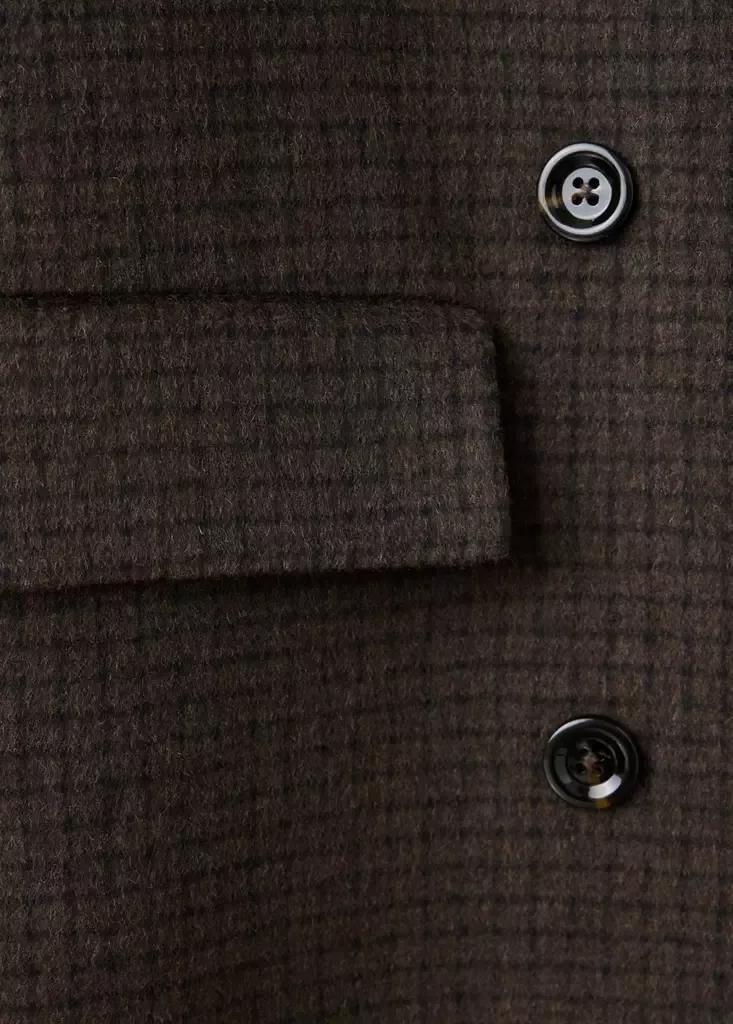 Brown Handmade Oversized Wool Coat, Dark Brown, large image number 6