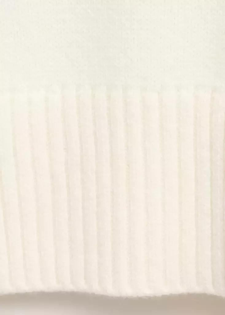 White Turtleneck Wool Sweater, White, large image number 6