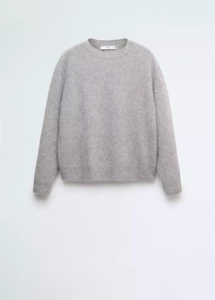 Grey 100% Brushed Wool Jumper, Dark Grey, large image number 4