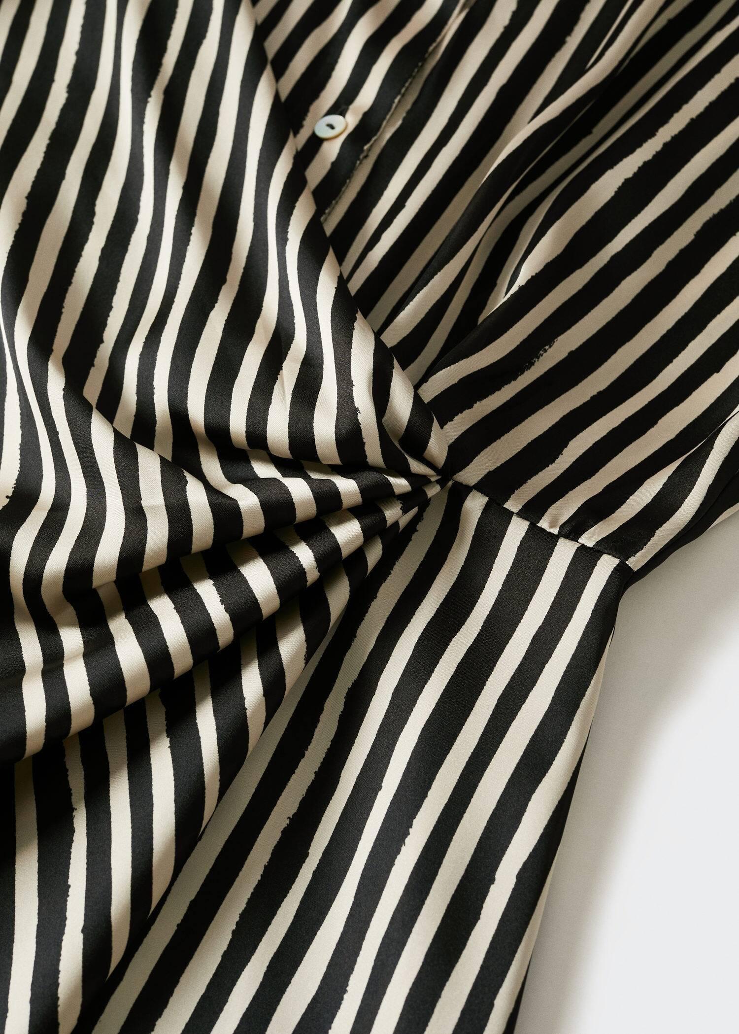 Black Striped Satin Dress, , large image number 4