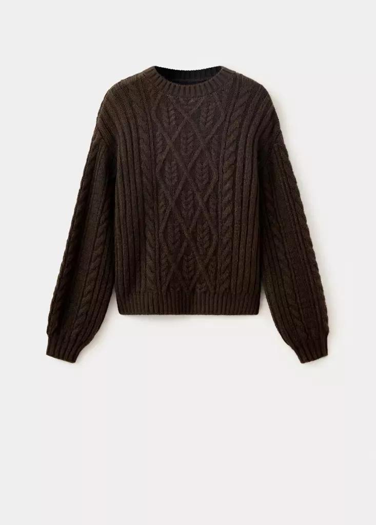 Brown Marled Cable-Knit Jumper, Brown, large image number 4