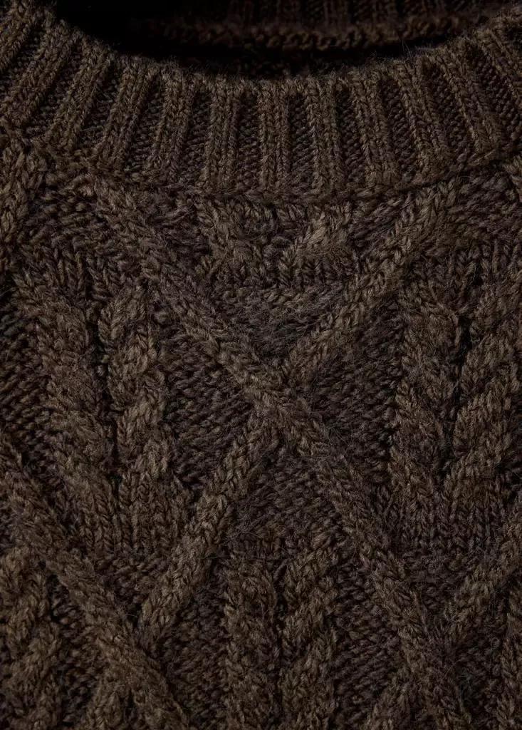 Brown Marled Cable-Knit Jumper, Brown, large image number 5