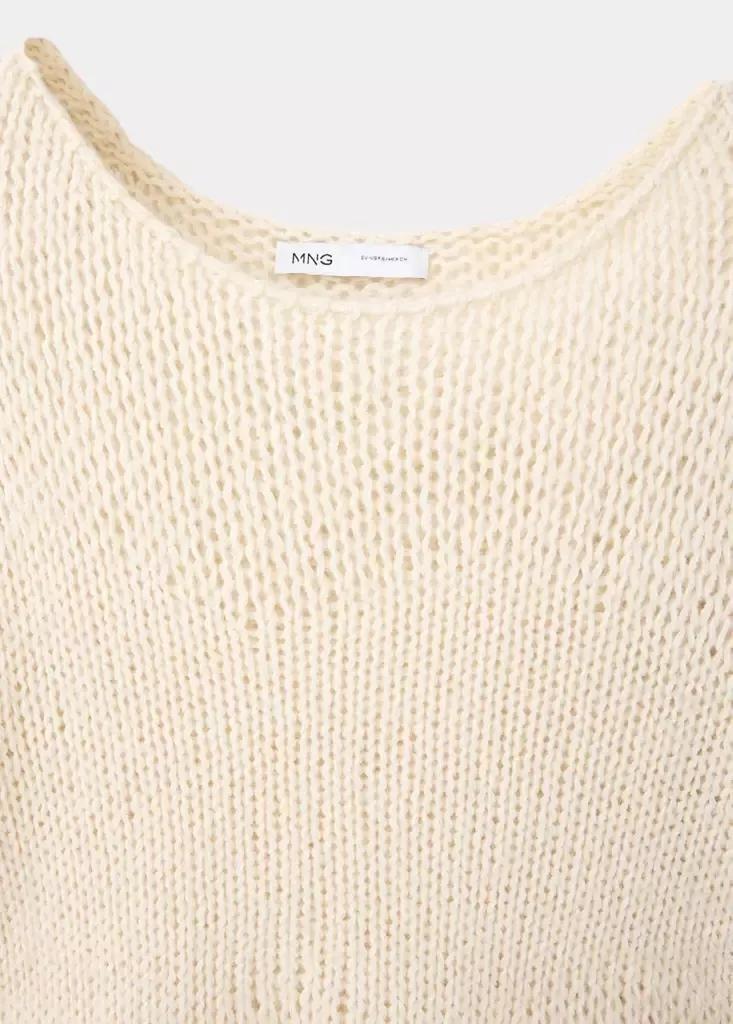 Cream Peplum Knit Jumper, Light Beige, large image number 6