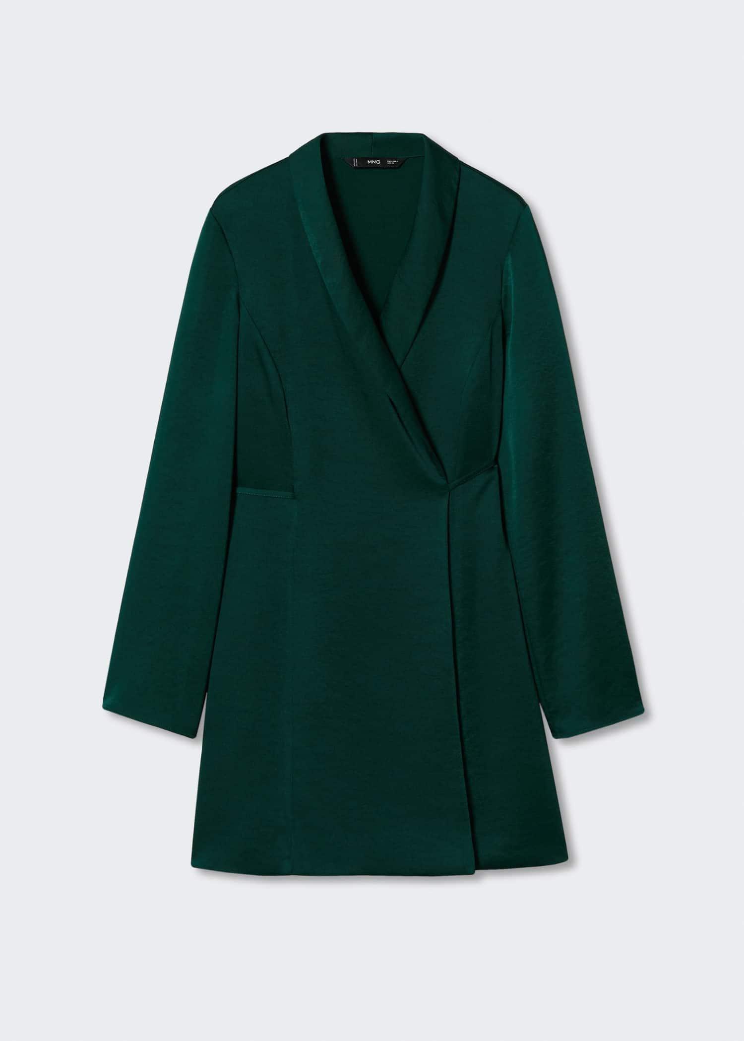 Green Wrapped Satin Dress, , large image number 2