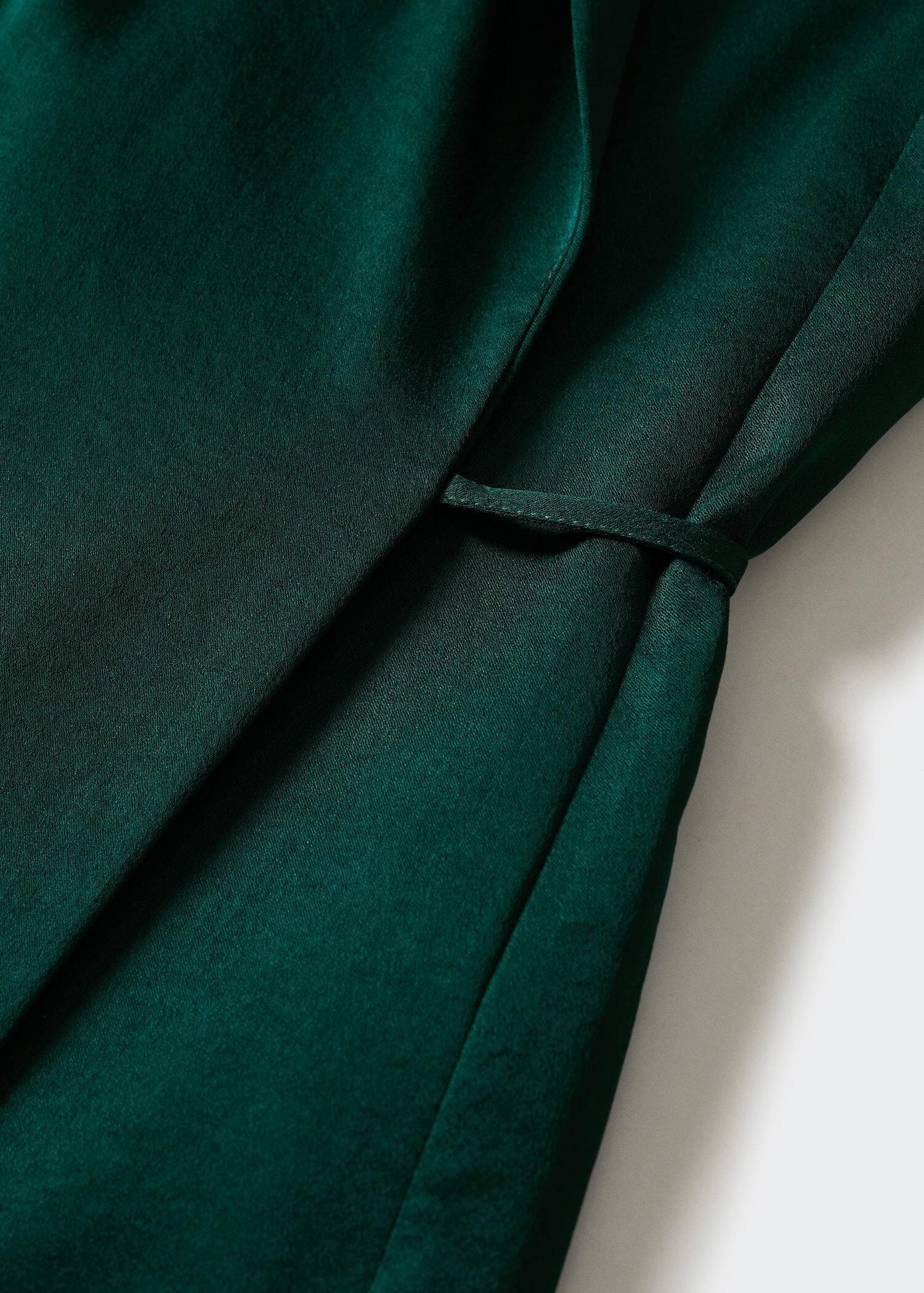 Green Wrapped Satin Dress, , large image number 3