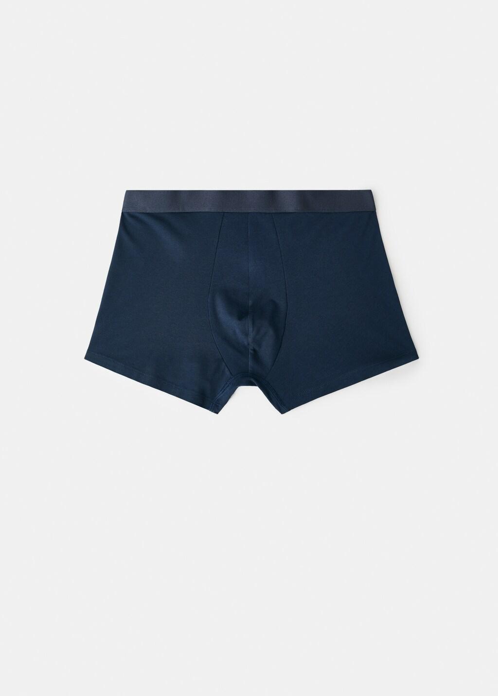 Blue Cotton Combination Briefs, Set Of 3, Medium Blue, medium