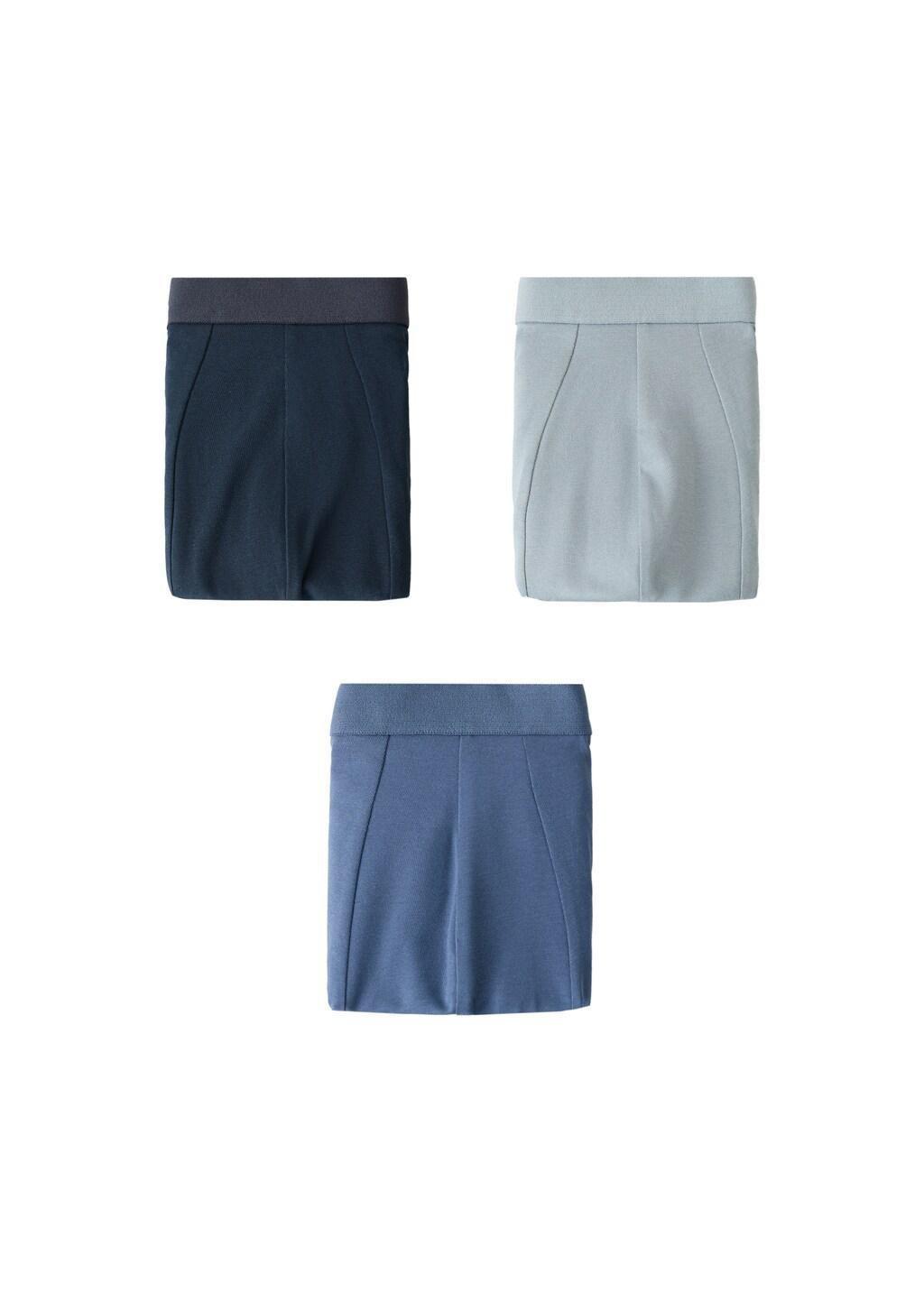 Blue Cotton Combination Briefs, Set Of 3, Medium Blue, large image number 3