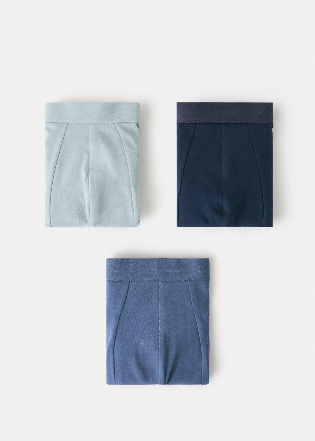 Blue Cotton Combination Briefs, Set Of 3, Medium Blue, large image number 4