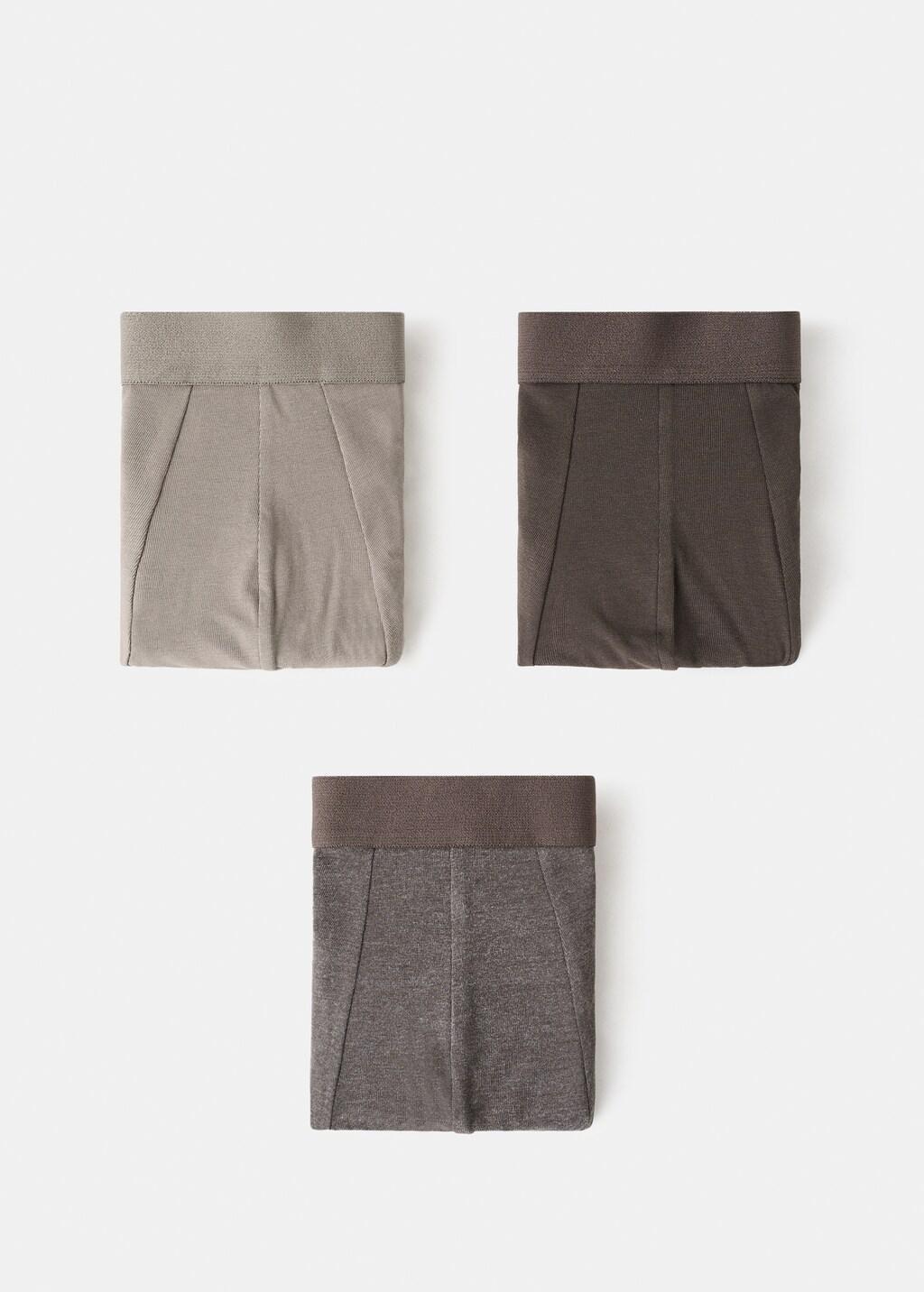 Brown Cotton Combination Briefs, Set Of 3, Brown, large image number 4
