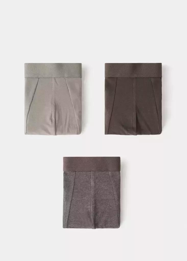 Brown Cotton Combination Briefs, Set Of 3, Brown, large image number 5