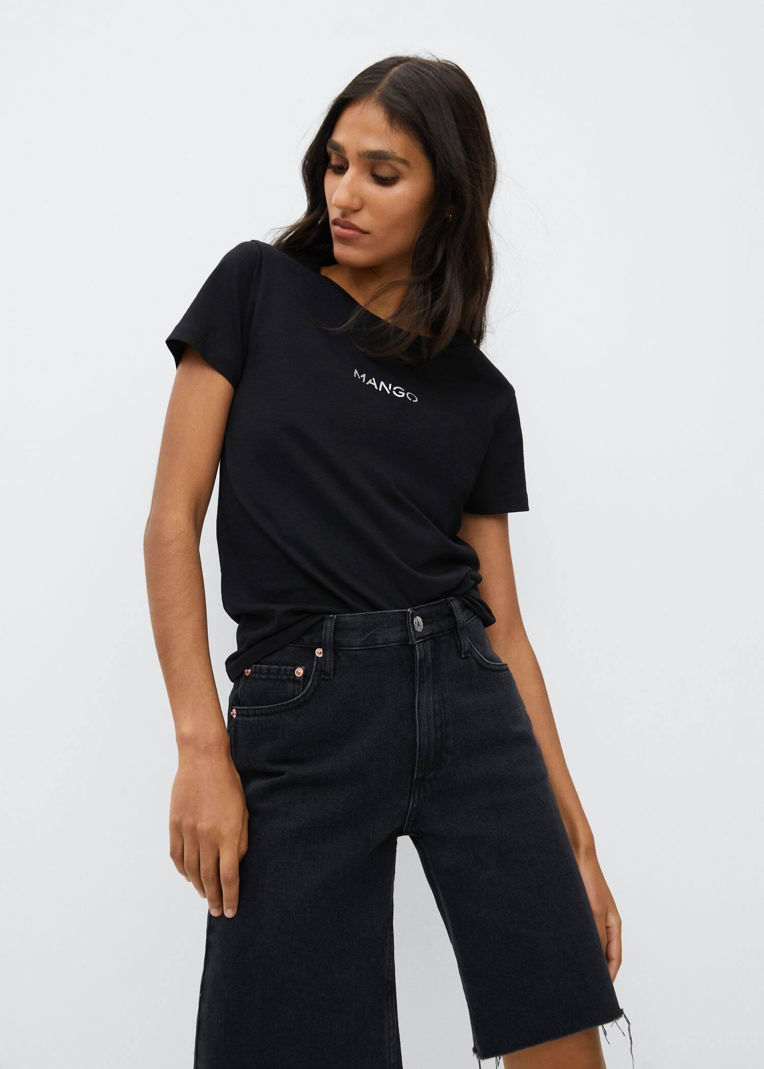 Black Metallic Logo T-Shirt, , large image number 0