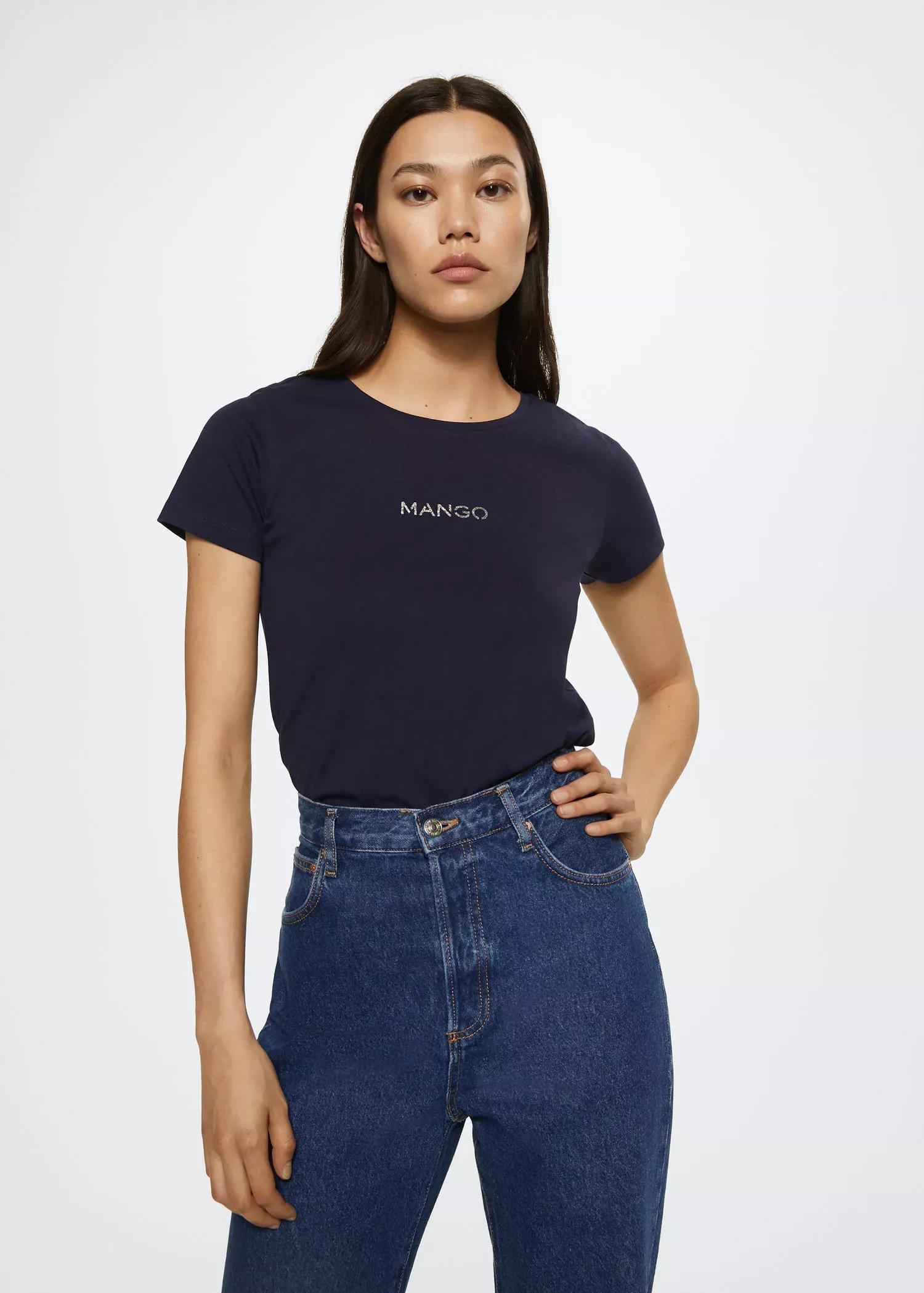 Navy Metallic Logo T-Shirt, , large image number 0