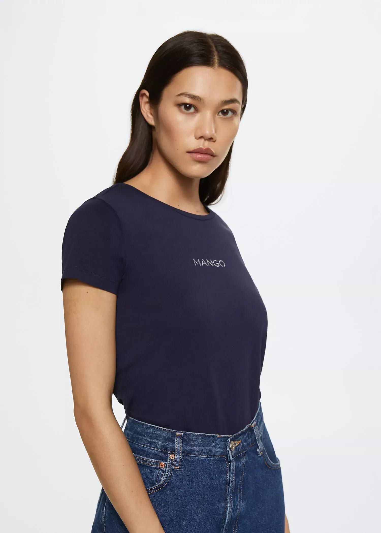 Navy Metallic Logo T-Shirt, , large image number 1