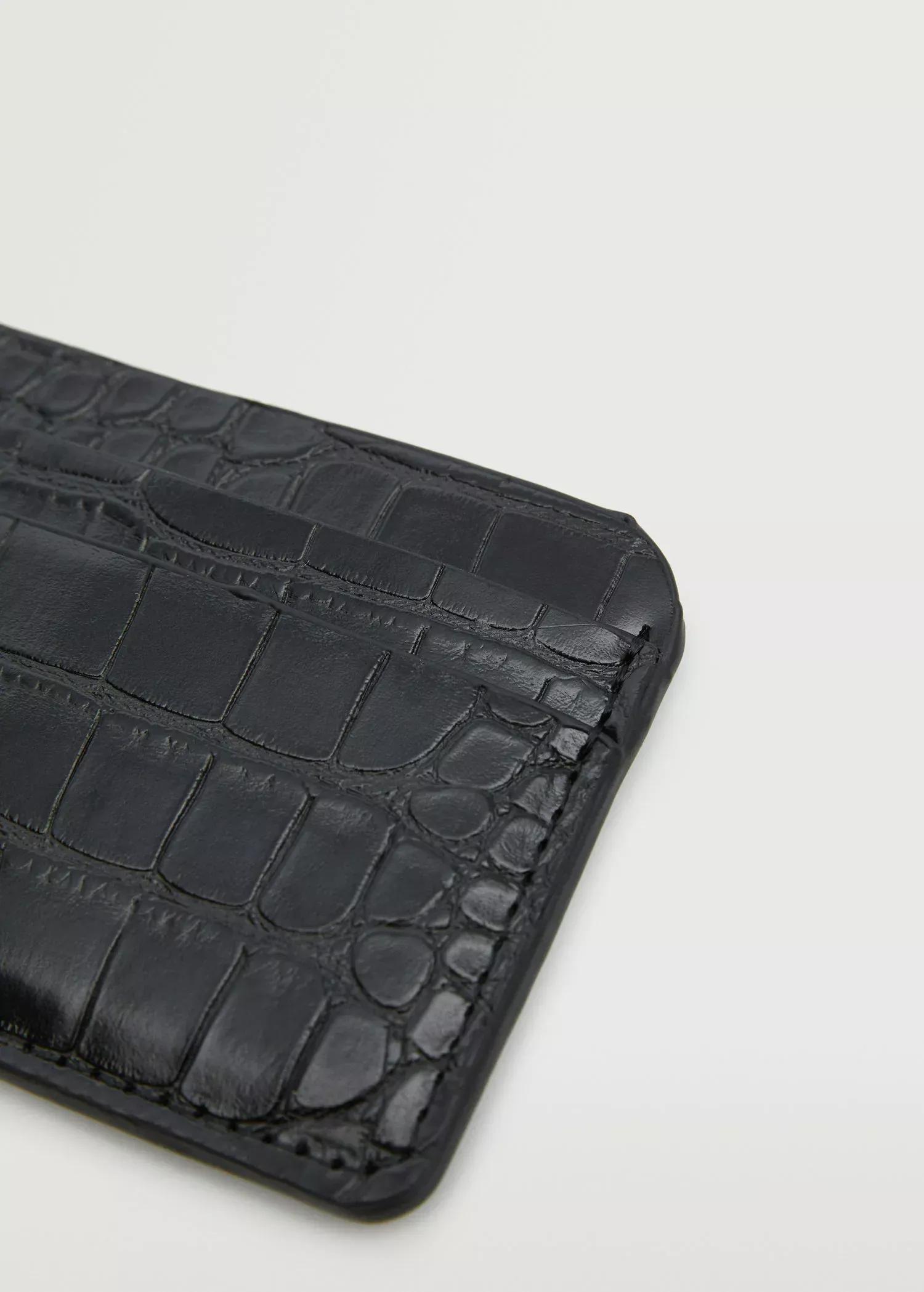black Croc-effect card holder, , large image number 1